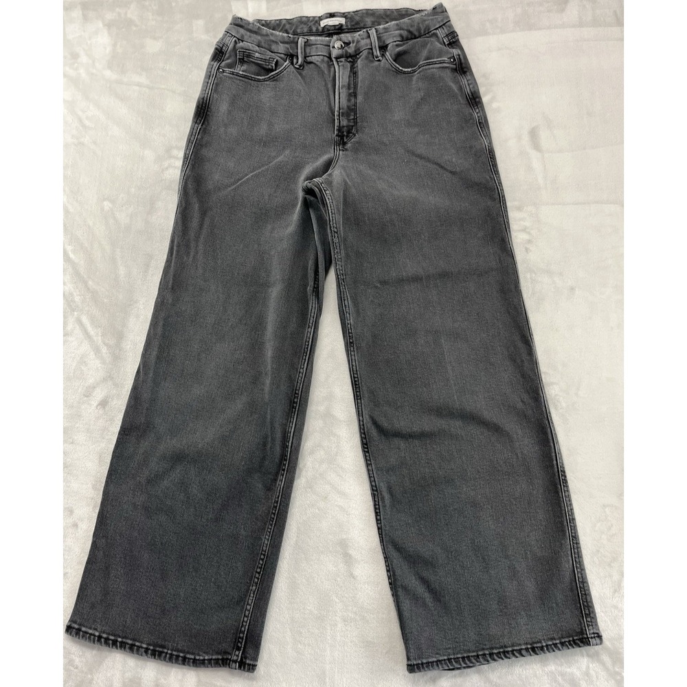 Good American Jean Women 15 Faded Gray Good Skate Wide leg Straight Retro